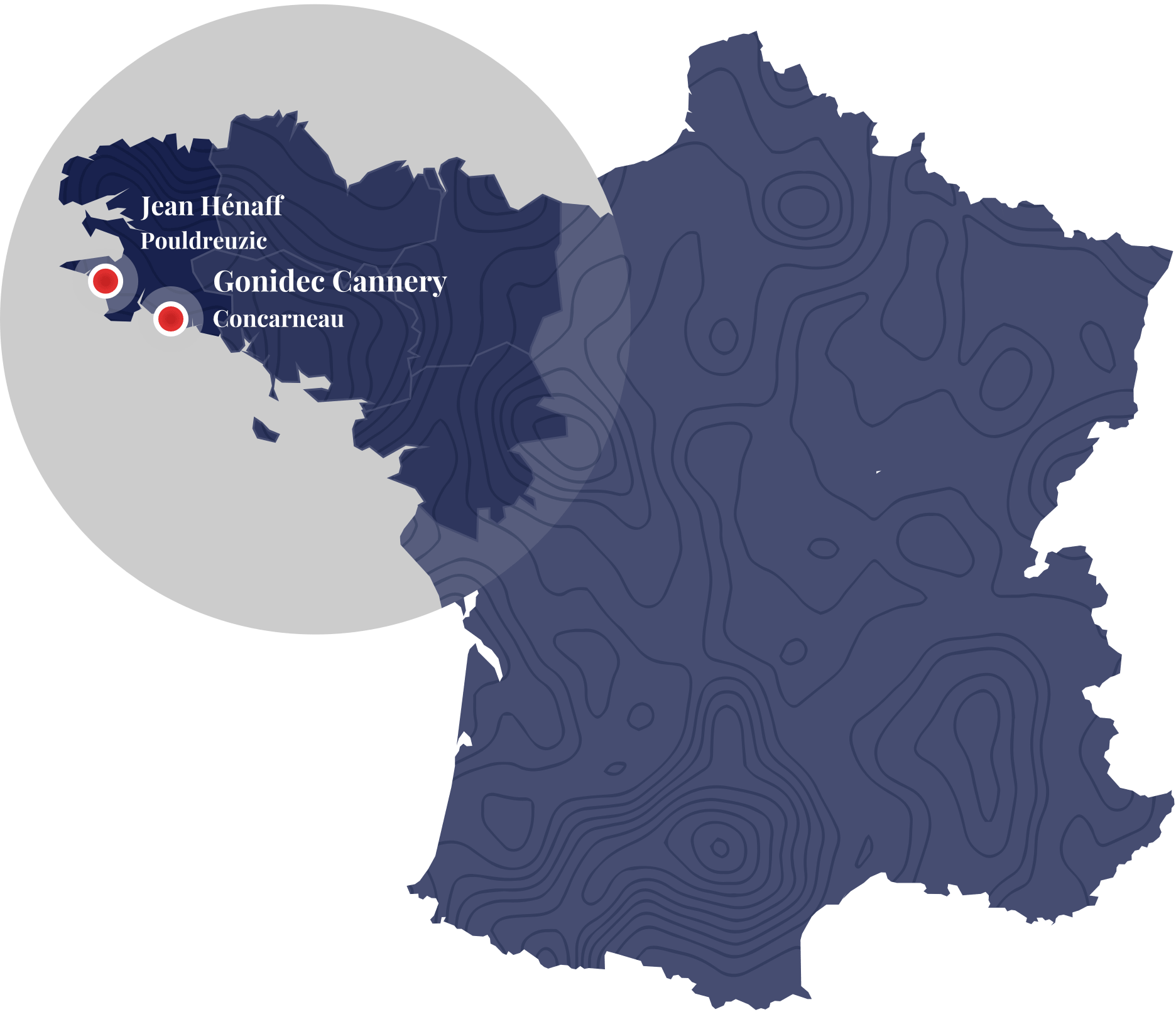 Map of Brittany, France