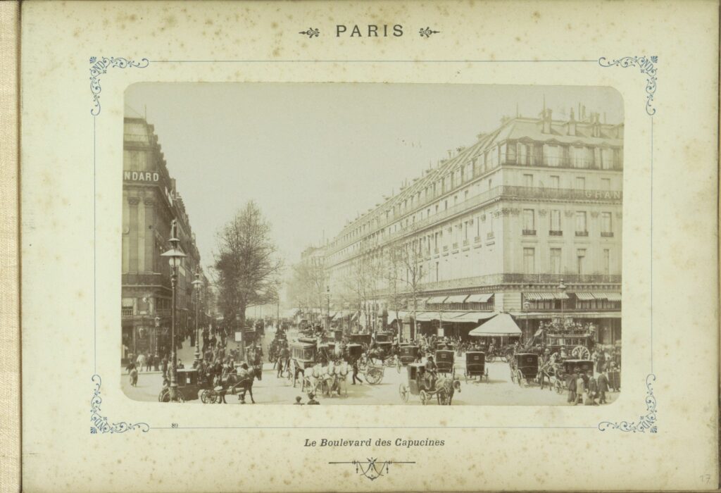 Old picture of Boulevard des Capucines in Paris