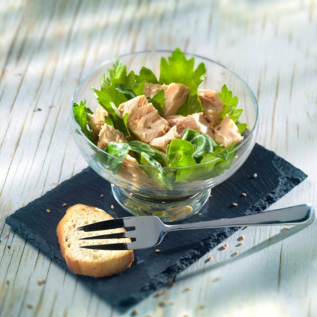 Tuna salad made with french canned tuna from Cannery Gonidec