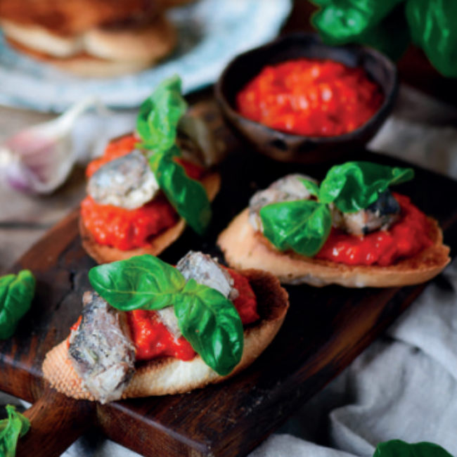 Bruschetta with sardines